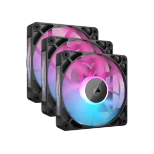Kit de inicio de ventiladores CORSAIR iCUE LINK RX120 RGB 120 mm X3 negro