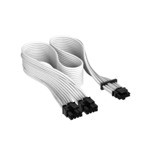 Cable con fundas individuales PCIe Gen 5 12V-2x6 de 600 W y 12 4 patillas con funda individual, Type 4, BLANCO