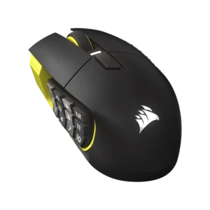Mouse gamer CORSAIR MMO SCIMITAR ELITE Wireless SE, negro y amarillo
